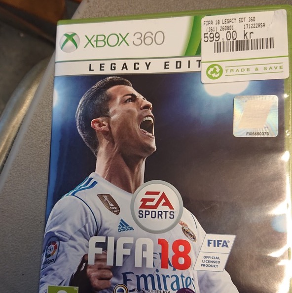 Närbild på spelet Fifa.