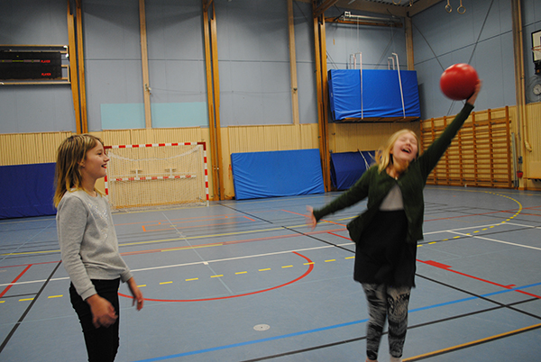 Inomhusaktivitet på gympan.