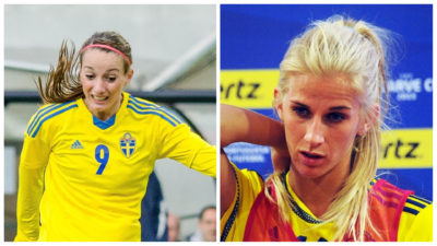 Kosovare Asllani och Sofia Jacobsson