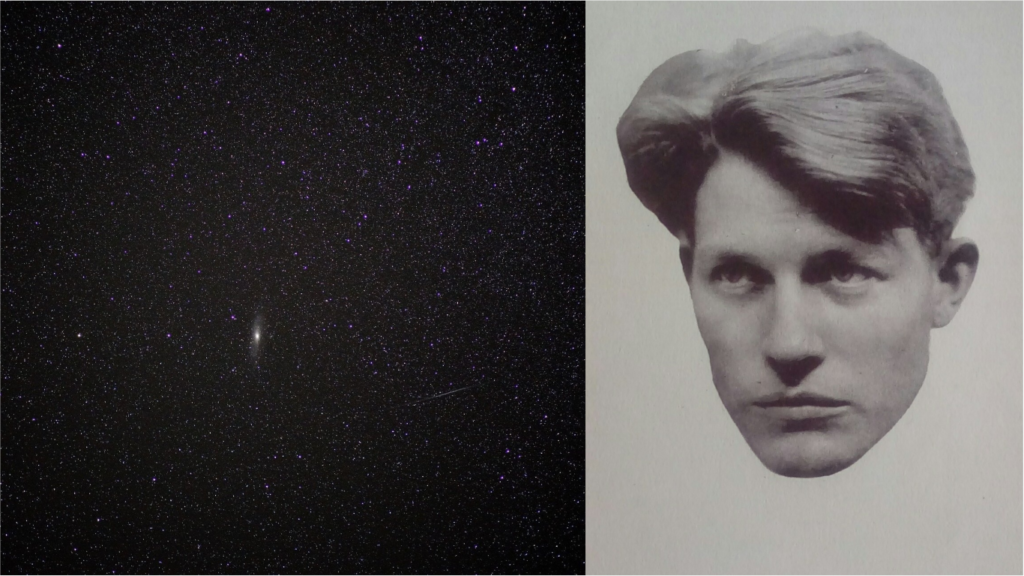 Collage på stjärnor och Harry Martinson.