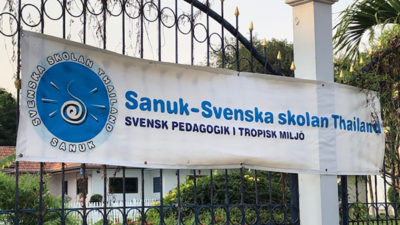 Grinden till svenska skolan i Thailand.