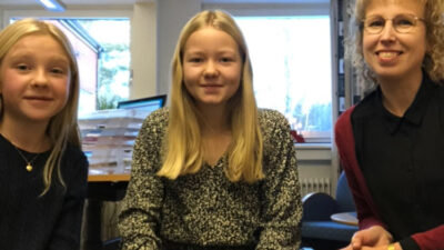 Linda Andersson och Nikita och Sanna