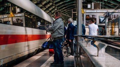 En tågstation i Berlin